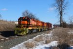 3391 sits tied down with the 3406 & 3408 after completing Z151's interchange work with CSX